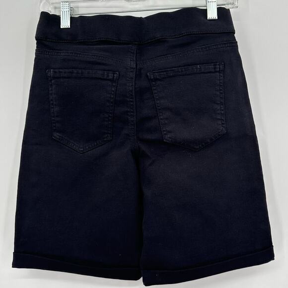 NYDJ Black Pull On Cuffed Shorts Womens Size 0 Cotton Twill Denim Slimming - Picture 2 of 7